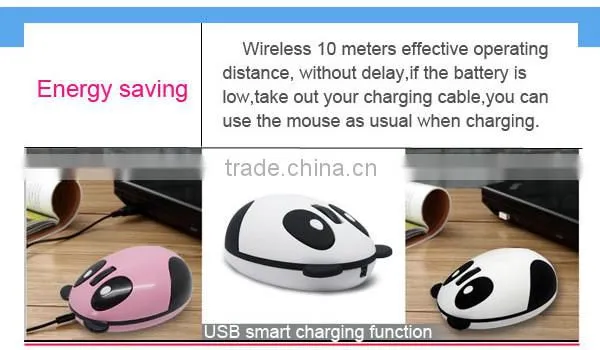Rechargeable wireless mouse ODM panda shape wireless computer mouse from factory