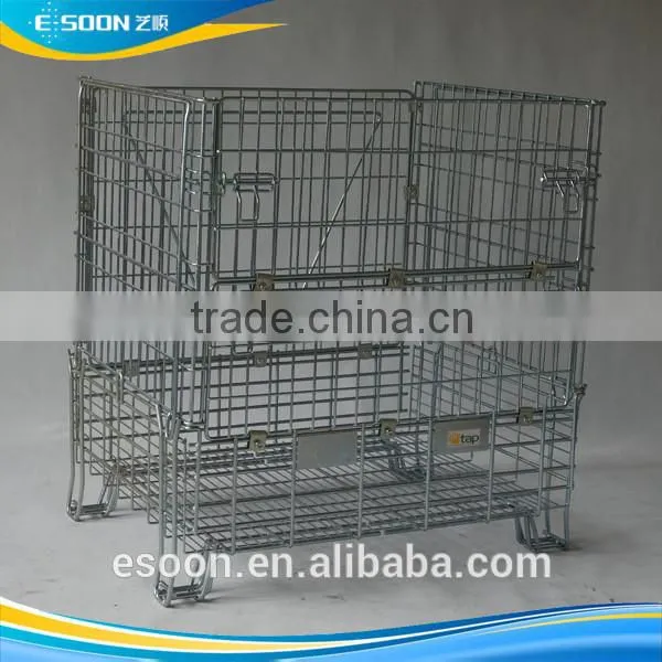 Industry foldable steel wire basket for Warehouse Storage