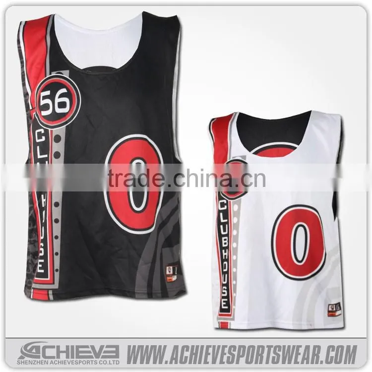 2016 Professional dye Sublimation sportswear reversible custom made lacrosse jersey
