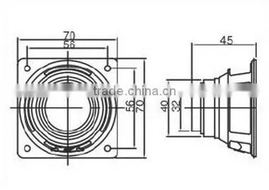 FBS70 New product 5w 4ohm square plastic magnetic speaker (FBELE)