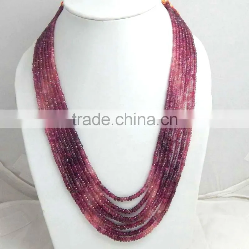 Natural Multi Tourmaline Roundel Faceted Beads