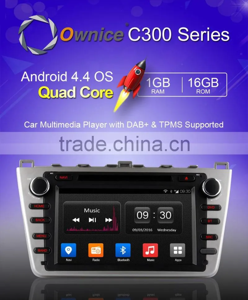 Ownice quad core Android 4.4 Car GPS stereo for Mazda 6 with Mirror link