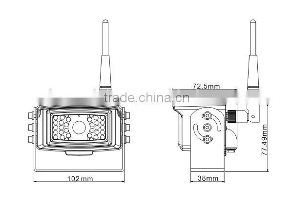 Waterproof wireless backup camera for car
