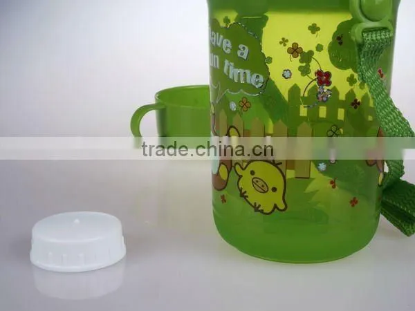 A069 children plastic water bottle shantou shuanghuan viassin pp drinking bottle with cup for kids