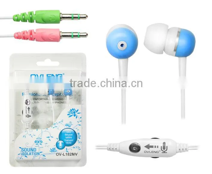 OEM Pink White In-Ear Earphones with Mic