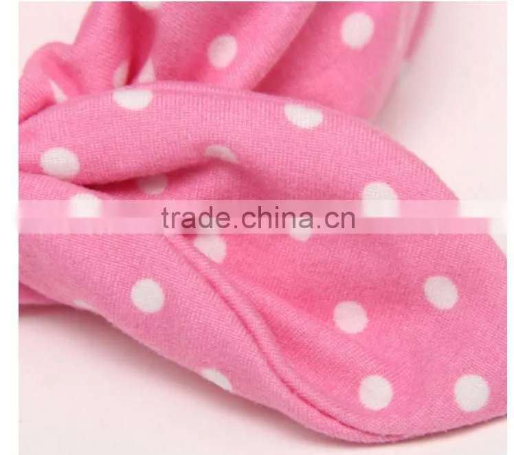 Foreign trade 2016 Tiara children hair rabbit ears with soft dot silk printing baby female baby with milk