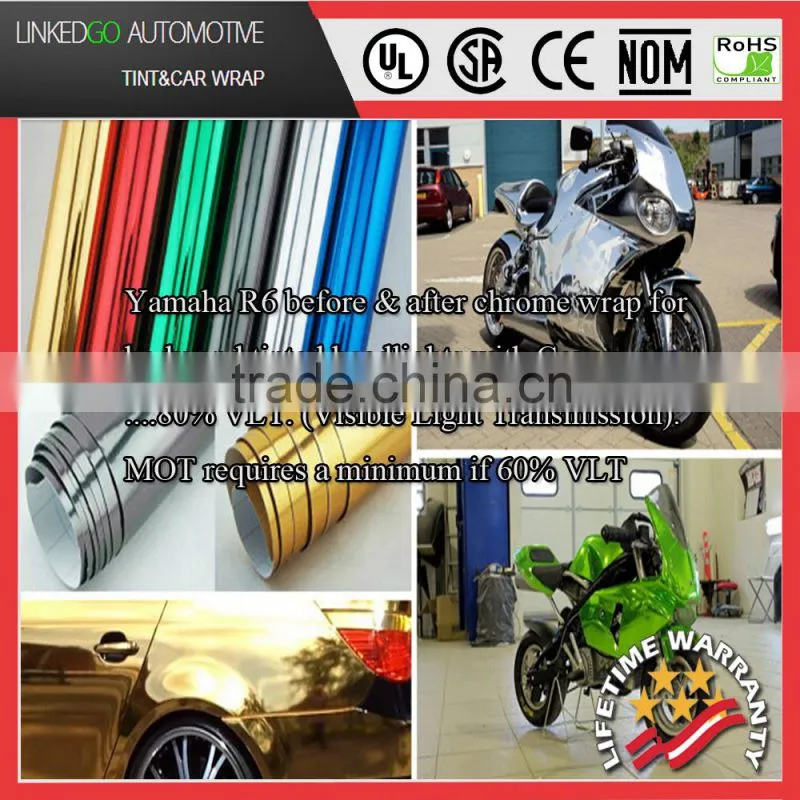 Car Auto Mirror Silver Chrome Film Vinyl Wrap Sheet Sticker 1.52*20M chrome mirror film