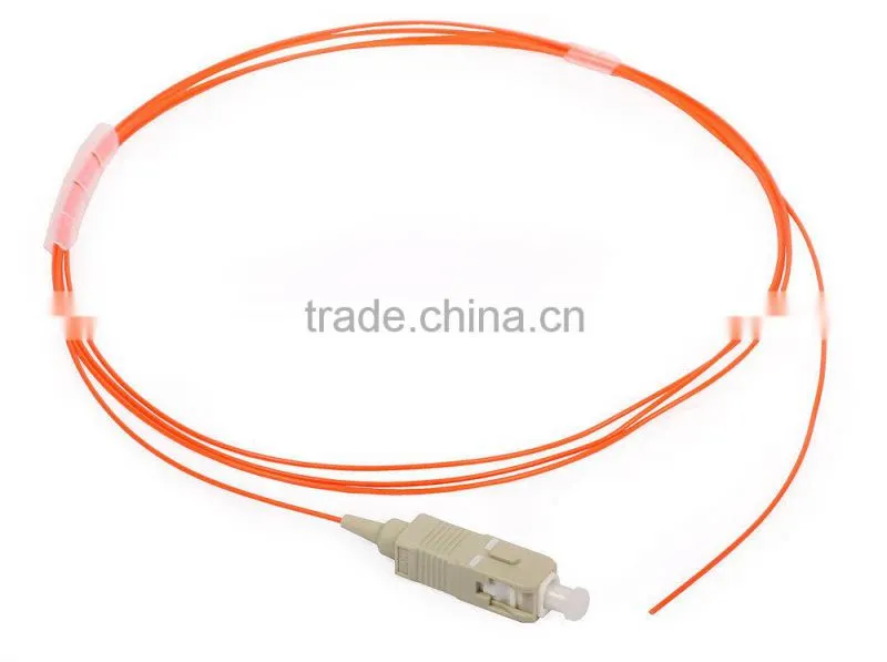 OM3 SC 0.9mm multimode fiber optic pigtail,simplex 50/125um optical fiber pigtails