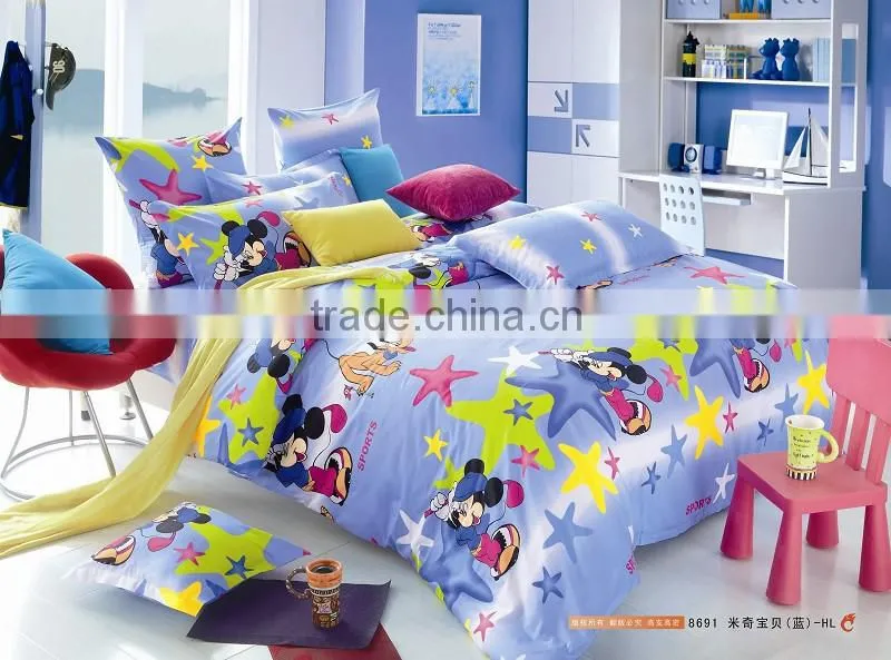 100% cotton children bedsheet set,golden suplier for duvet cover set,100% clean color comforter set