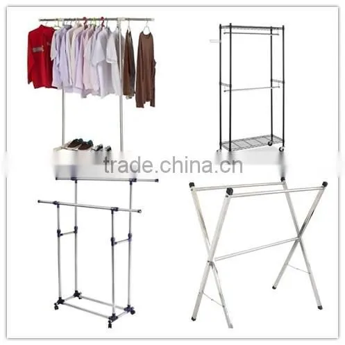 Foldable Double Rail Adjustable Hanging Garment Rack