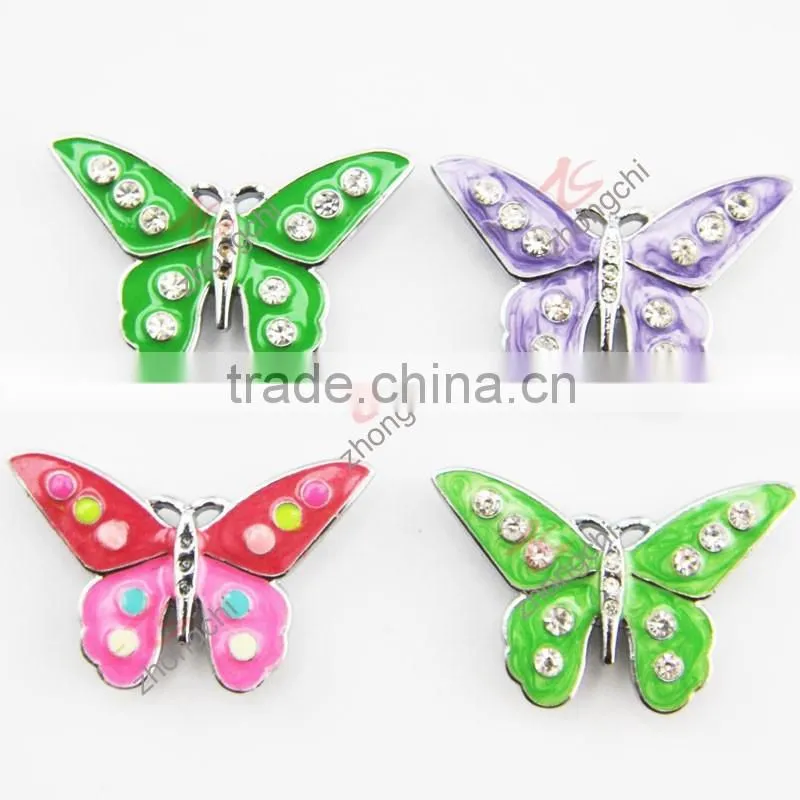 Metal Cute Butterfly Square Hole Spacer Charm Beads