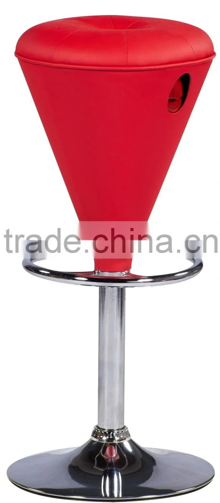 Black pu adjustable tall bar chair with footrest