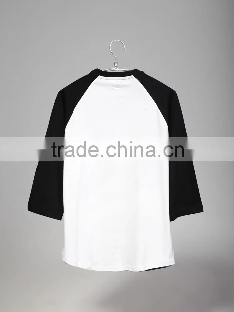 2015 summer fashion full print 3d t shirt,black raglan sleeves human sublimation printing t shirts