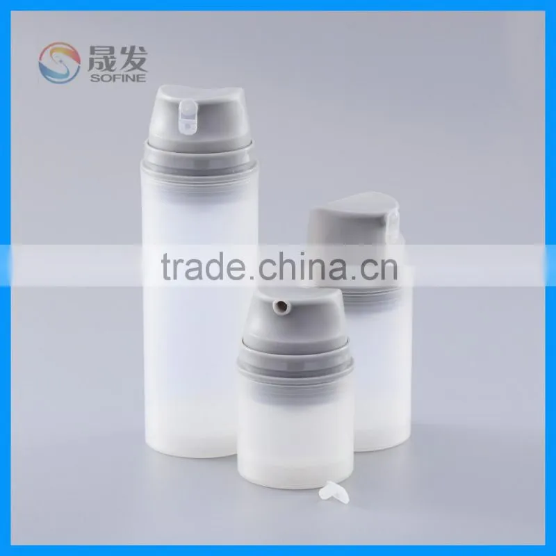 Plastic cosmetic airless bottle of silicone pump head