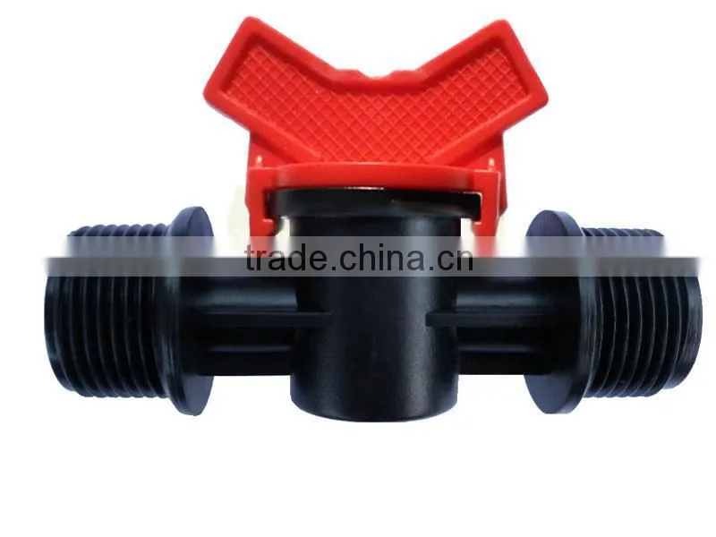 Plastic Irrigation Threaded Water Valve For LDPE Pipe And Dripline