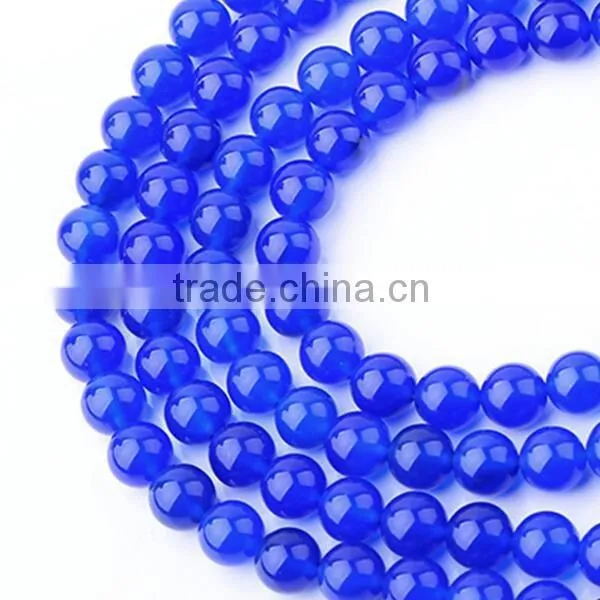 8mm round blue agate beads