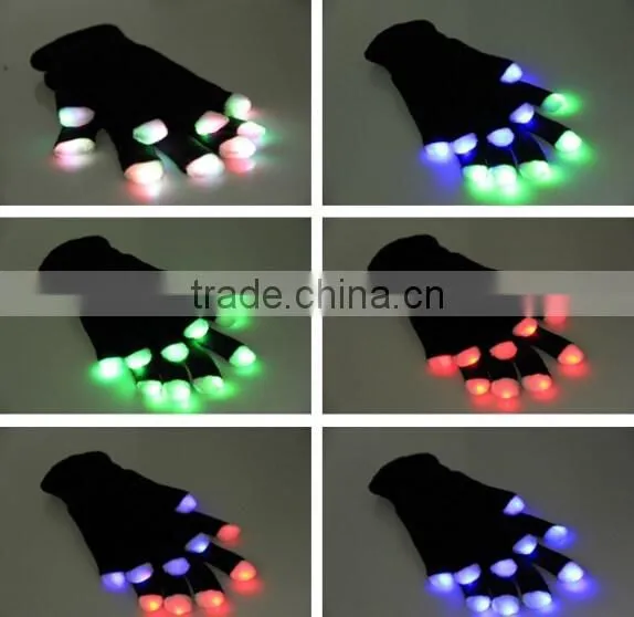 High Quality led flash finger light glove , flashig led glove ,led lighting party gloves