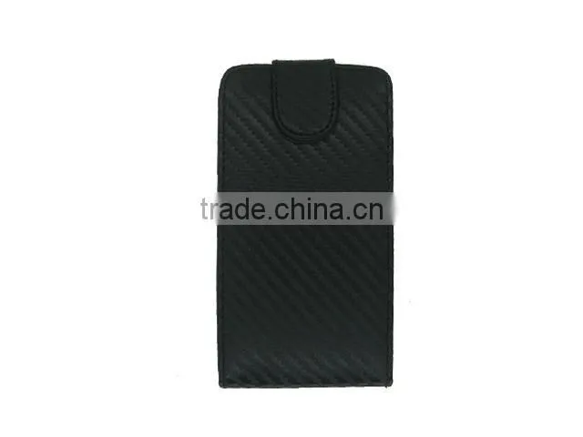 Carbon Fiber Leather Wallet Case with credit card for sony ericsson X12