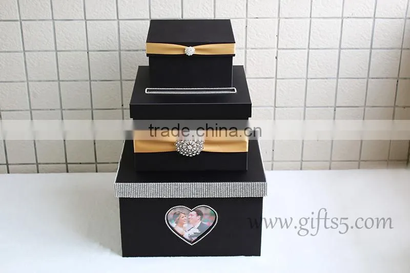 Handmade wedding cardbox with photo frame