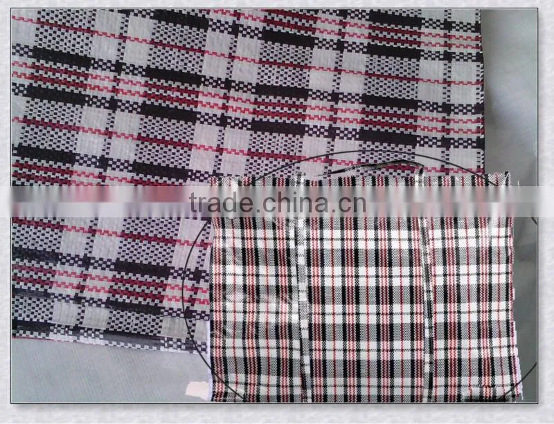 PP Woven fabric material plaid tarpaulin bags/shopper bag material