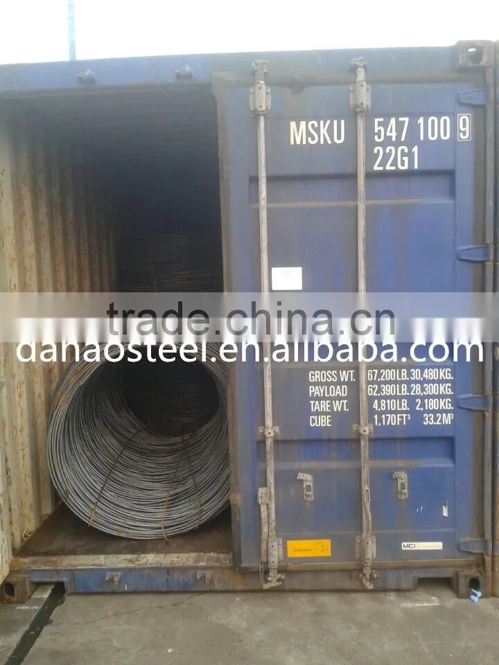 SAE1008 wire rod 5.5mm hot rolled steel wire rod in coils in China tangshan