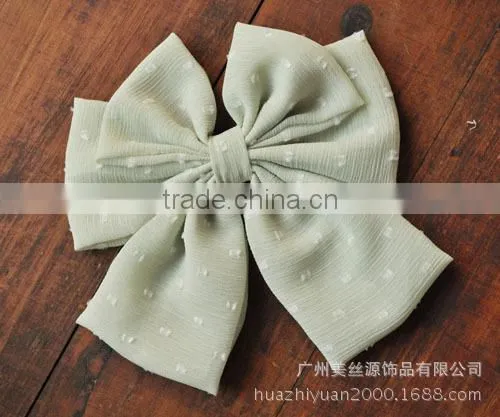 5 inch women double ribbon bow gilrs hair clip satin ribbon bow girl's hairpins headwear accessories