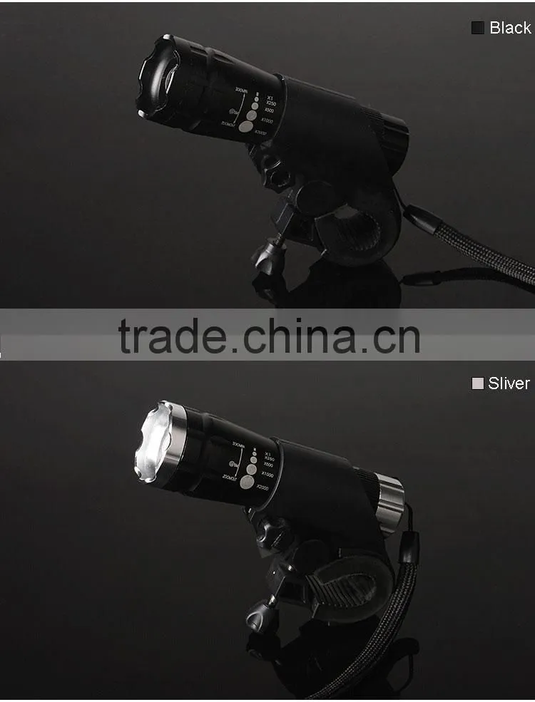 Waterproof bright bicycle led light zoomable powerful bike light easy to mount