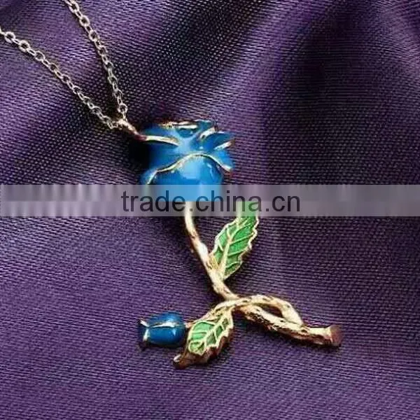 Valentine's Day gift 925 sterling silver rose flower design necklace foer women