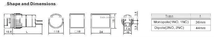 ONPOW Push button switch(LAS1 Series,Dia.16mm,UL,CE,ROHS,REECH,IP65,Anti vandal)