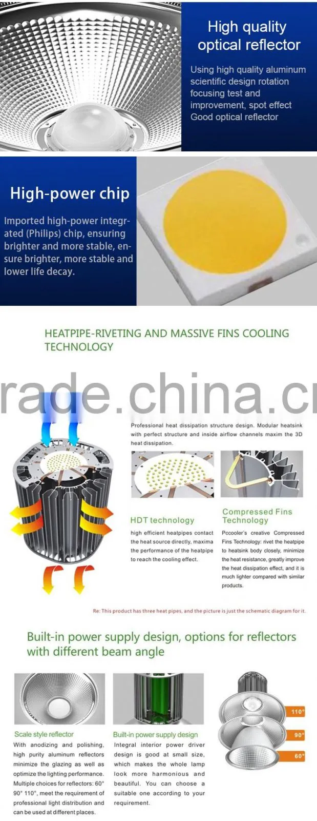 China Manufacturer Aluminum 60w led high bay light