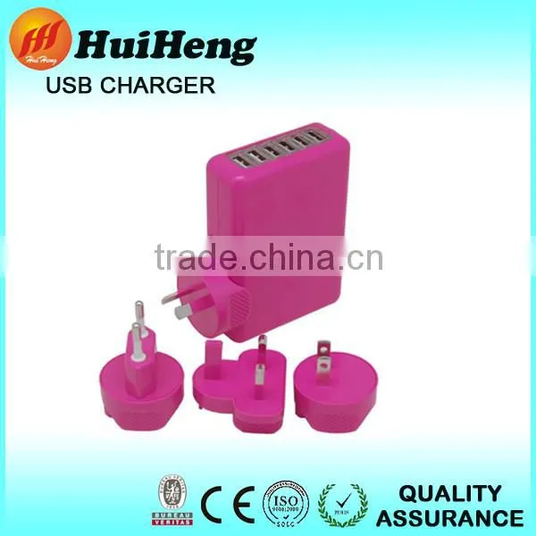 10A 6 port usb charger, portable cell phone charger