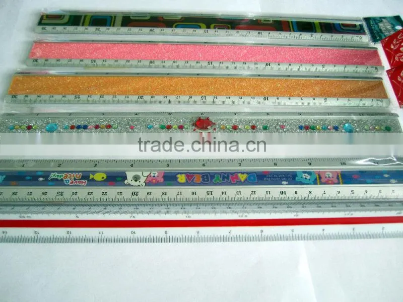 Plastic straight 15cm ruler multicolor ruler