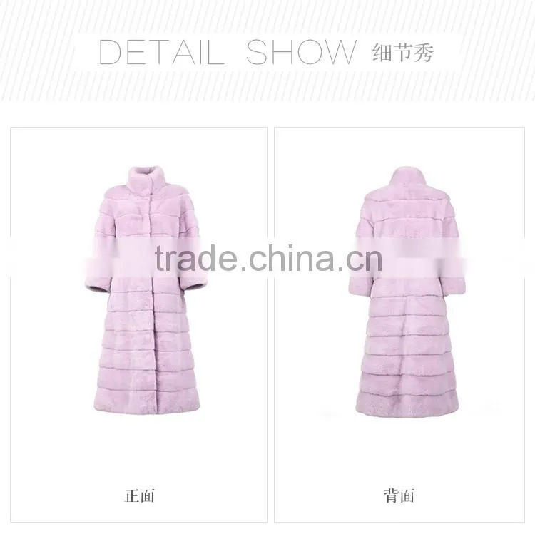 hot sale fashion long mink fur winter coat for overcoat