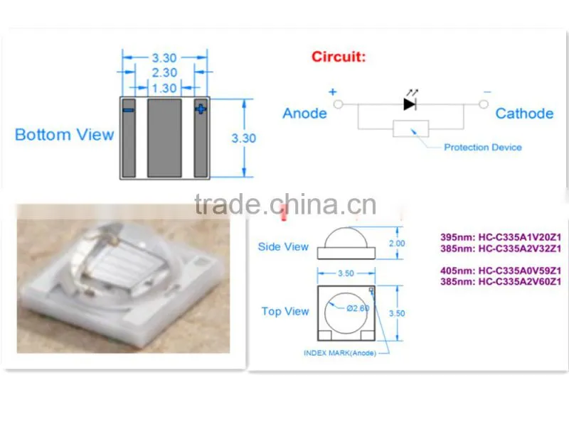 China Supplier Wholesale 3535 SMD Led Light UV LED Nail-painting