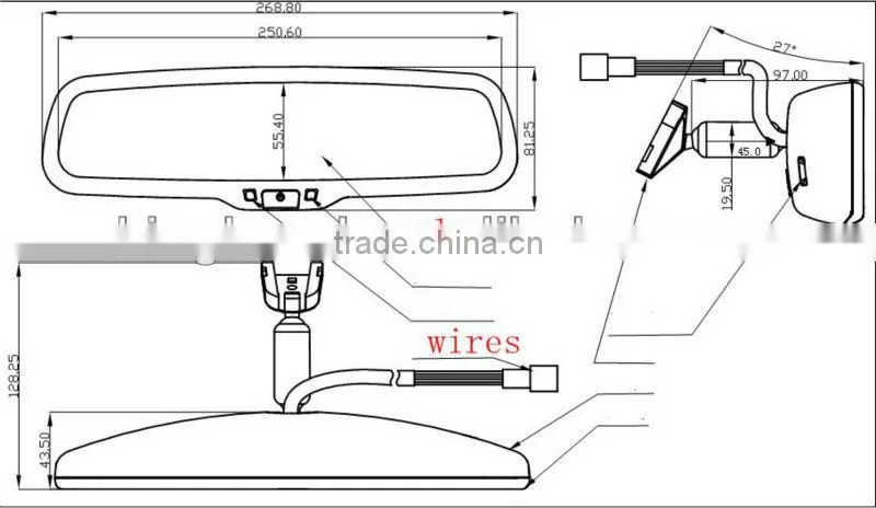 HOT SELLING!!!CAR REAR VIEW MIRROR/PARKING NEEDED/AUTOMATICALLY DIMMING