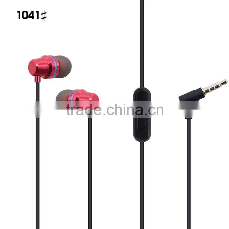 2016 new Mobile earphone, metal earphones with microphone,earphones with mic 3.5mm