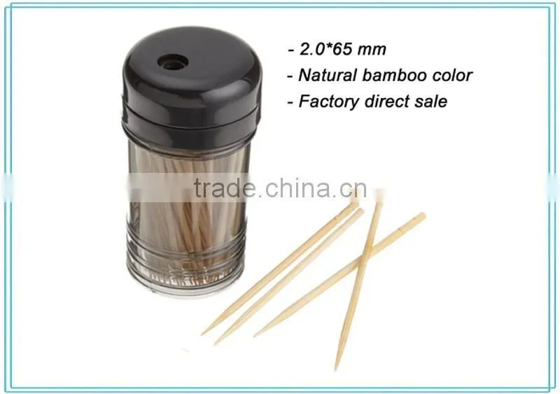 250 pcs plastic barrel bamboo toothpicks
