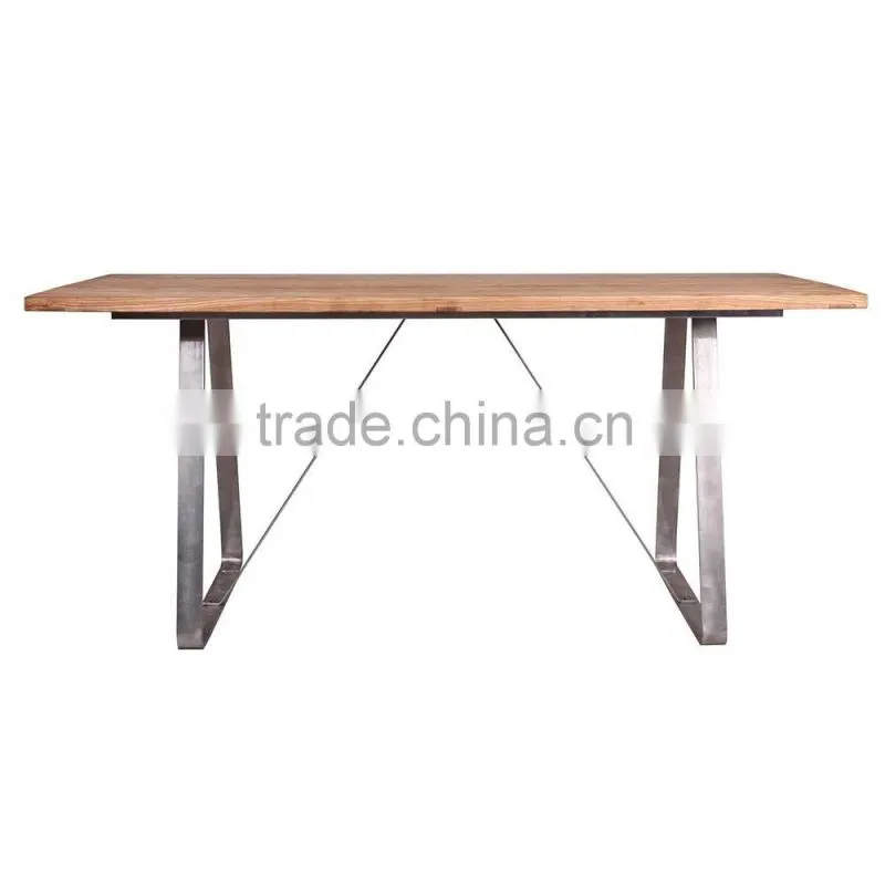 China modern dining table with boat wood top
