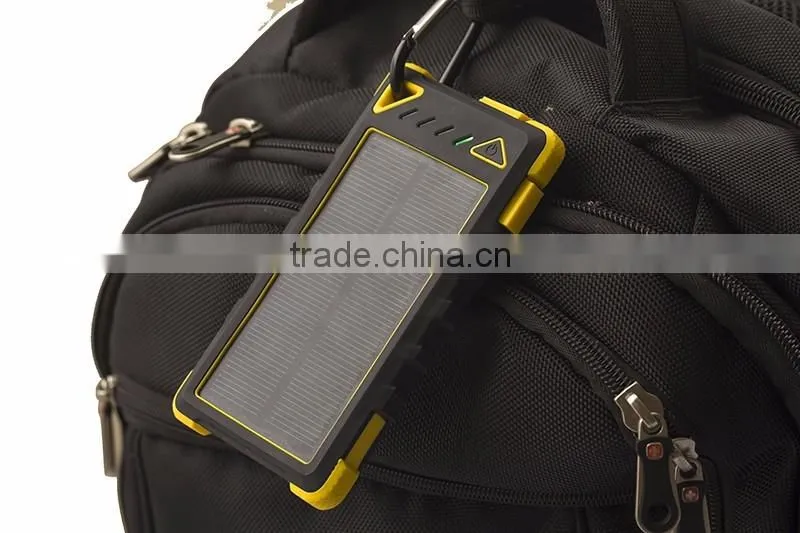 Hot waterproof 8000mah portable solar power charger for samsung mobile phone
