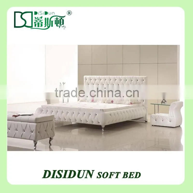 Elegant modern stainless steel king bed frame DS-1035