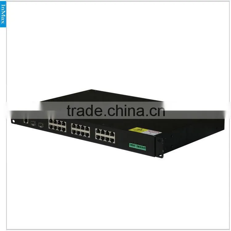 24 Ports Rack-Mount 2x1000M FX(SFP Slot) and 24x10/100MBase TX Gigabit Managed Industrial PoE Switches