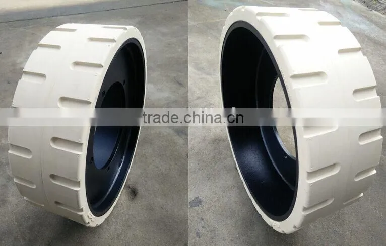 hot sale non marking 410x130 small trailer solid rubber tires for solid wood trailer from famous factory directly