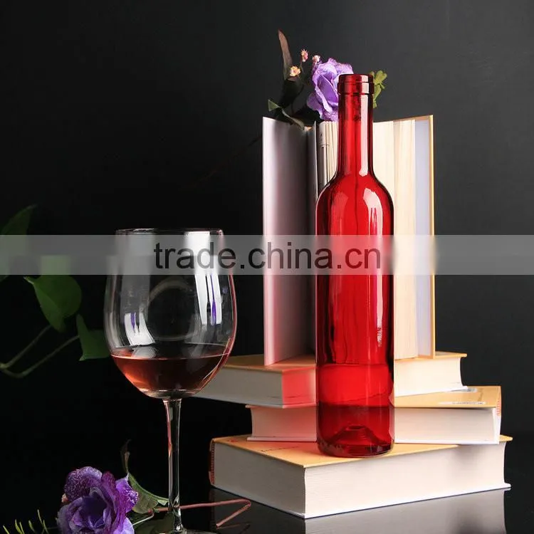 Factory selling Welcome OEM Good Quality red glass wine bottles