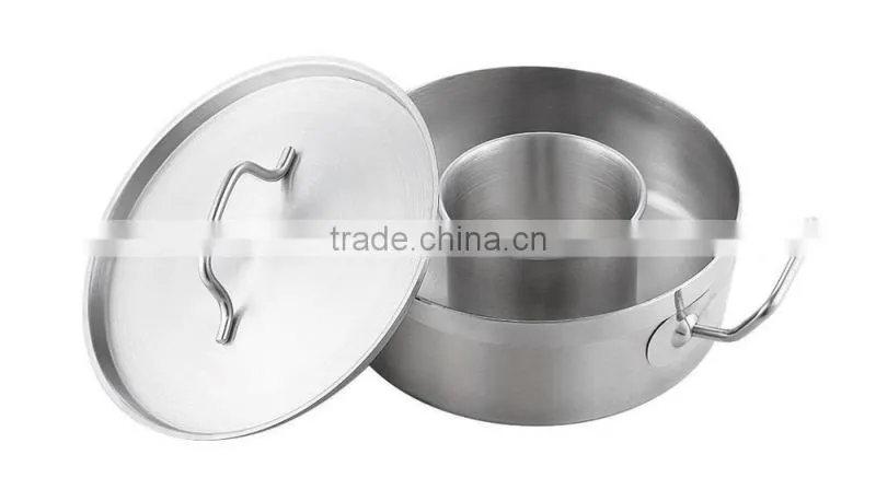 Two Handle Stainless Steel Child-Mother Relation Pot With Lid