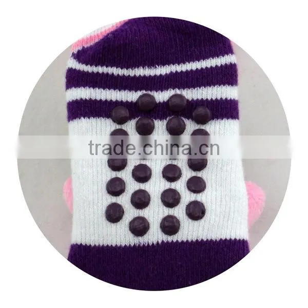 Non-slip cotton cute 3d animal girl's child tube sock