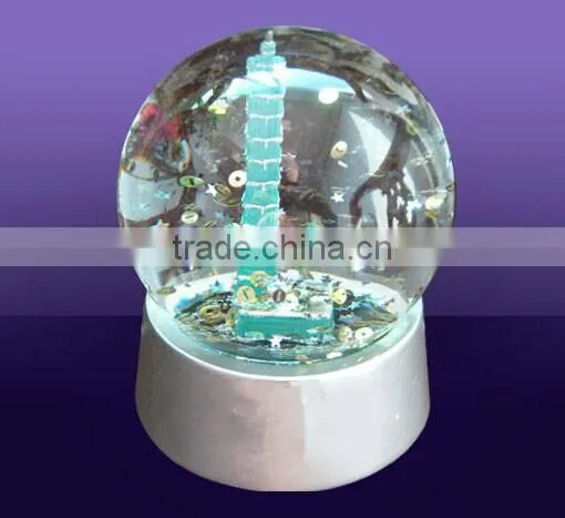 Custom resin building snowball souvenirs items dubai snow globe