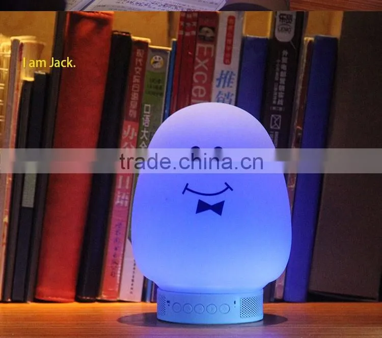2017 silicone cute mood touch app colorful bluetooth speaker with led light