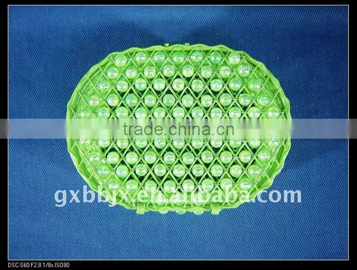 Green pearl wire makeup box set with lid