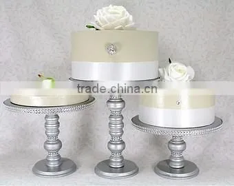 golden powder coated metal cake stand