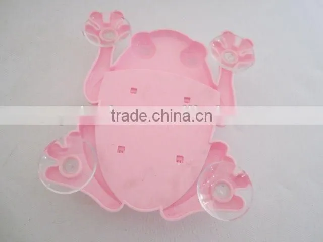 Frog shaped sucker type bathroom storage rack plastic toothbrush holder